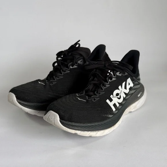 Hoka Black and White Men's Running Sneakers - Picture 3 of 11